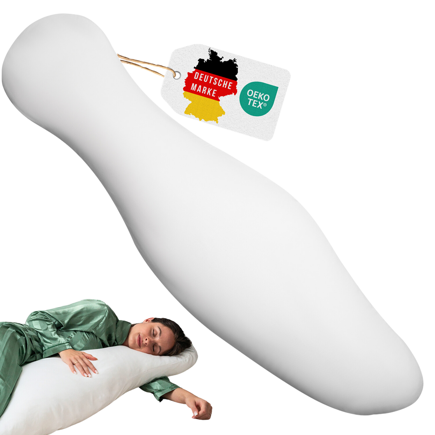 Ergonomisches Seitenschläferkissen – gegen Rücken-, Nacken- & Schulterschmerzen