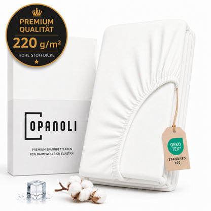 Opanoli Premium Spannbettbezug – 220g/m² Baumwolle, passgenauer Schnitt