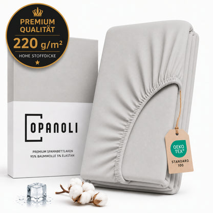 Opanoli Premium Spannbettbezug – 220g/m² Baumwolle, passgenauer Schnitt