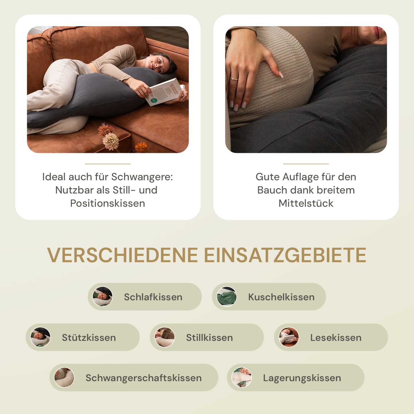 Ergonomisches Seitenschläferkissen – gegen Rücken-, Nacken- & Schulterschmerzen